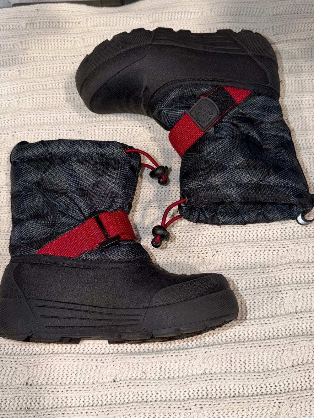 Northside Kids Black and Red Rain & Snow Boots
